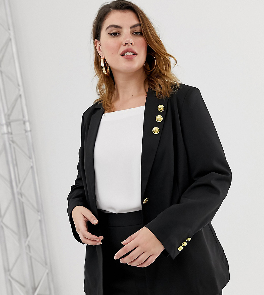 Unique21 Hero tailored single button blazer with buttons on lapel