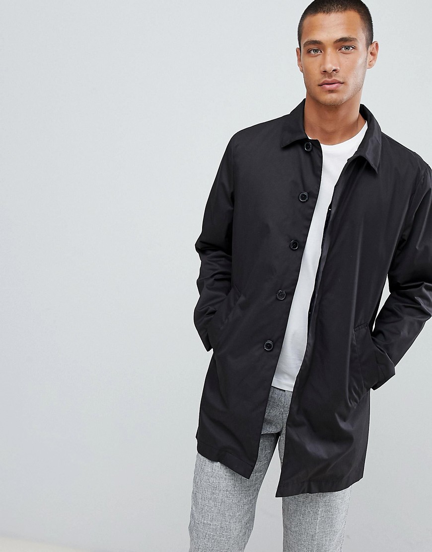 Selected Homme padded trench coat with organic cotton