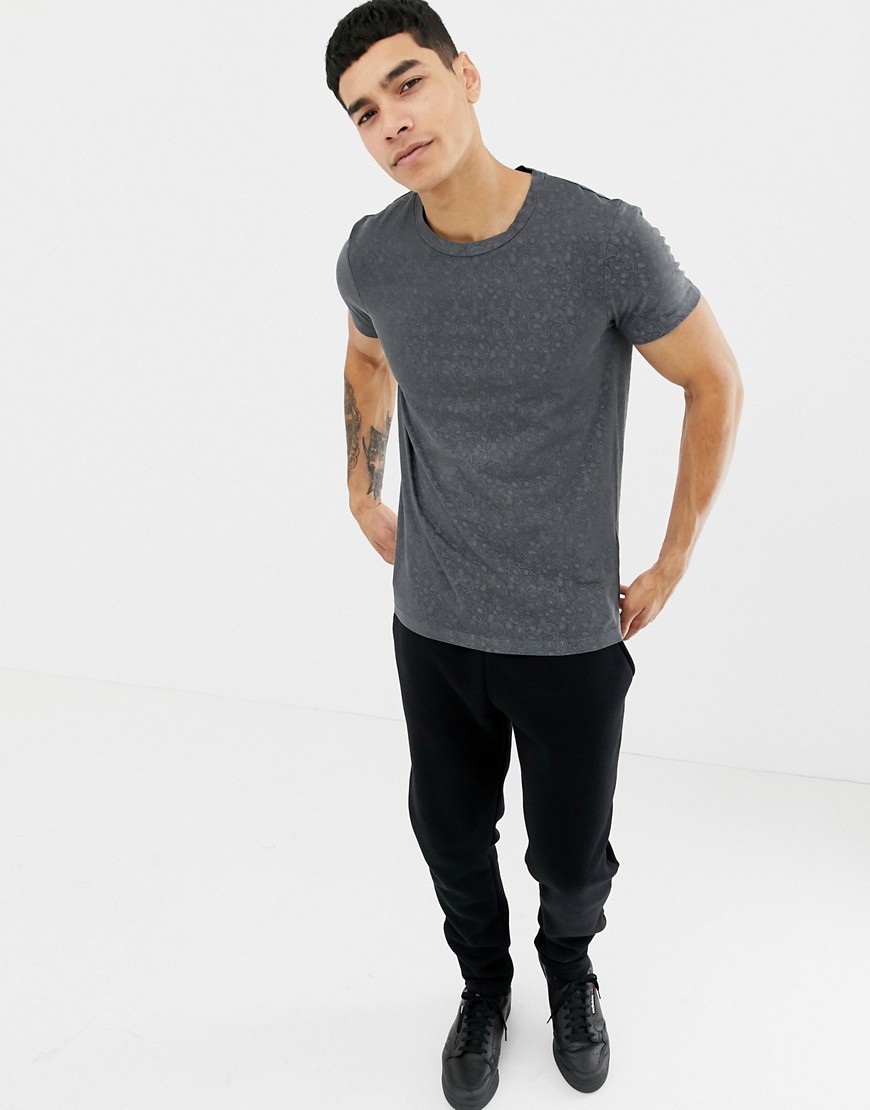 Tom Tailor paisley burnout t-shirt in grey