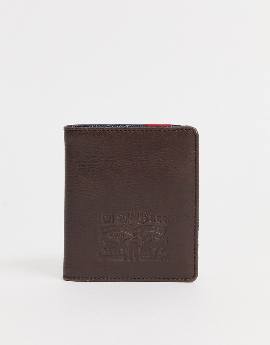 Levis leather card holder in brown