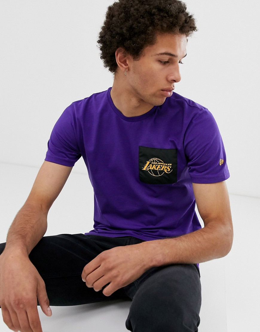 New Era NBA Los Angeles Lakers Square logo t-shirt in purple