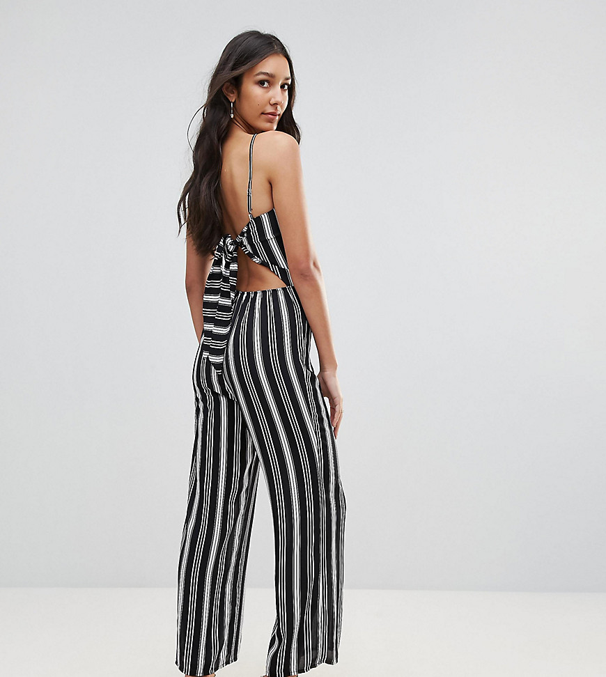 Oh My Love Tall Bow Back Wide Leg Culotte Jumpsuit