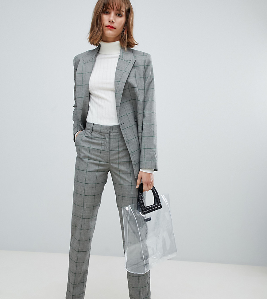Mango check trouser co ord in grey