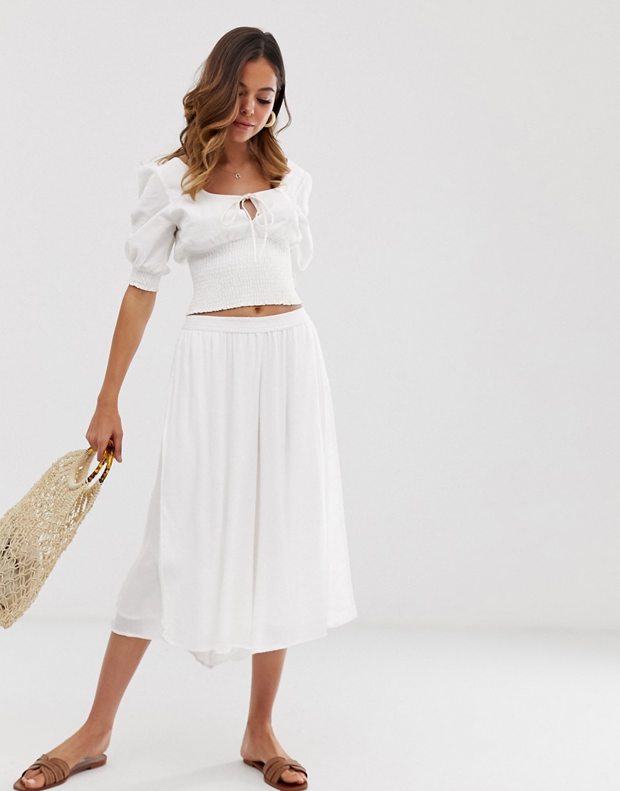 French Connection cheesecloth poolside wide leg culottes