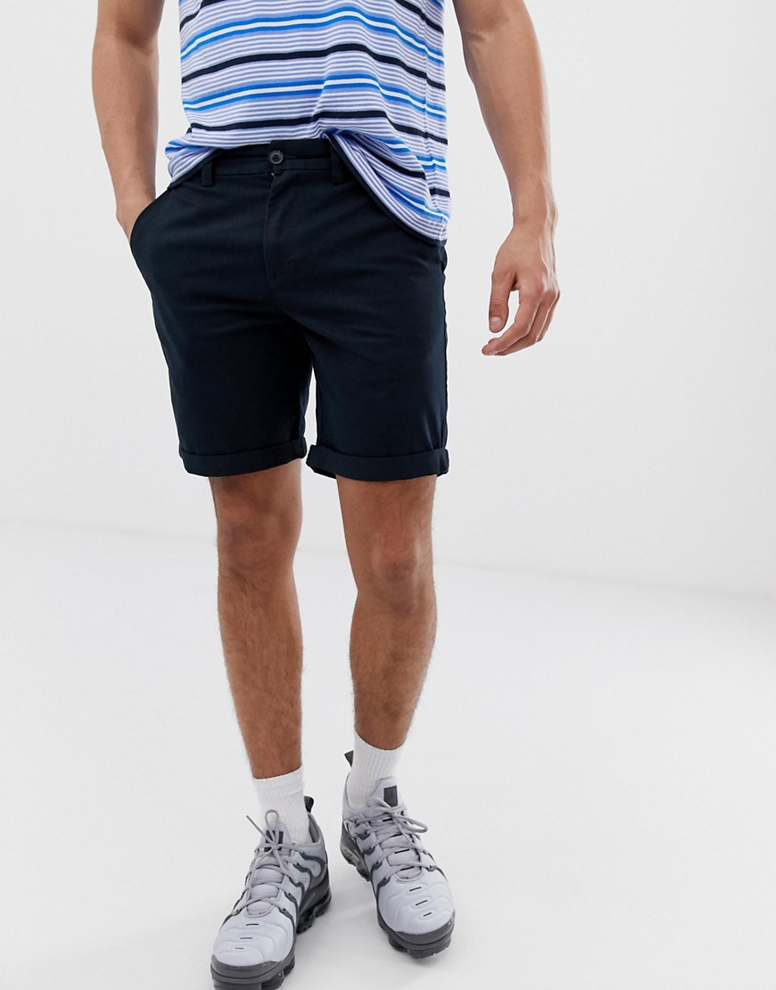 New Look slim fit chino shorts in navy