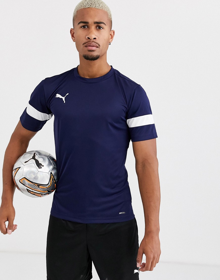 Puma Football short sleeve t-shirt in navy with white panels exclusive to ASOS