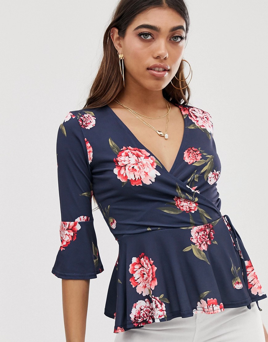 Lipsy floral wrap top