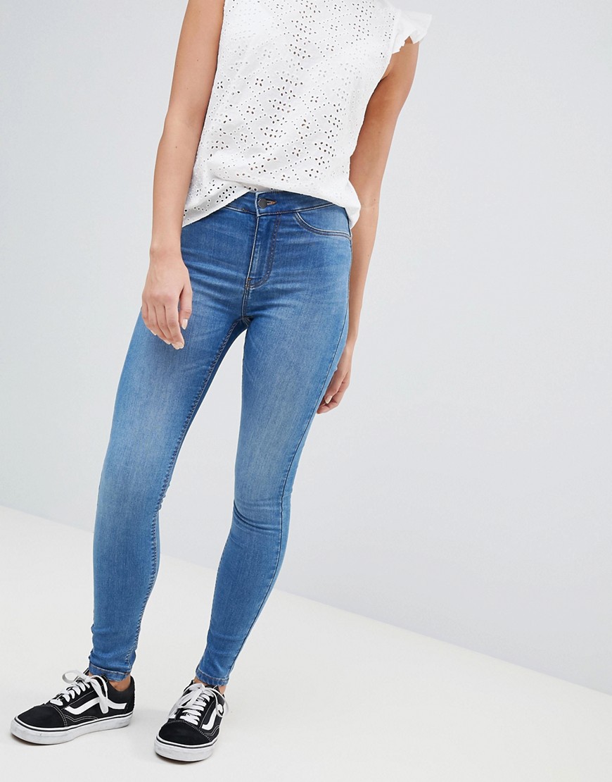 JDY high waisted skinny jean in blue - Blue