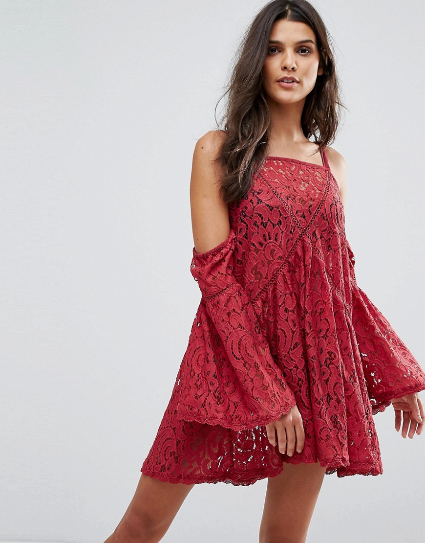 Minkpink Young Hearts Lace Beach Cover-Up Dress