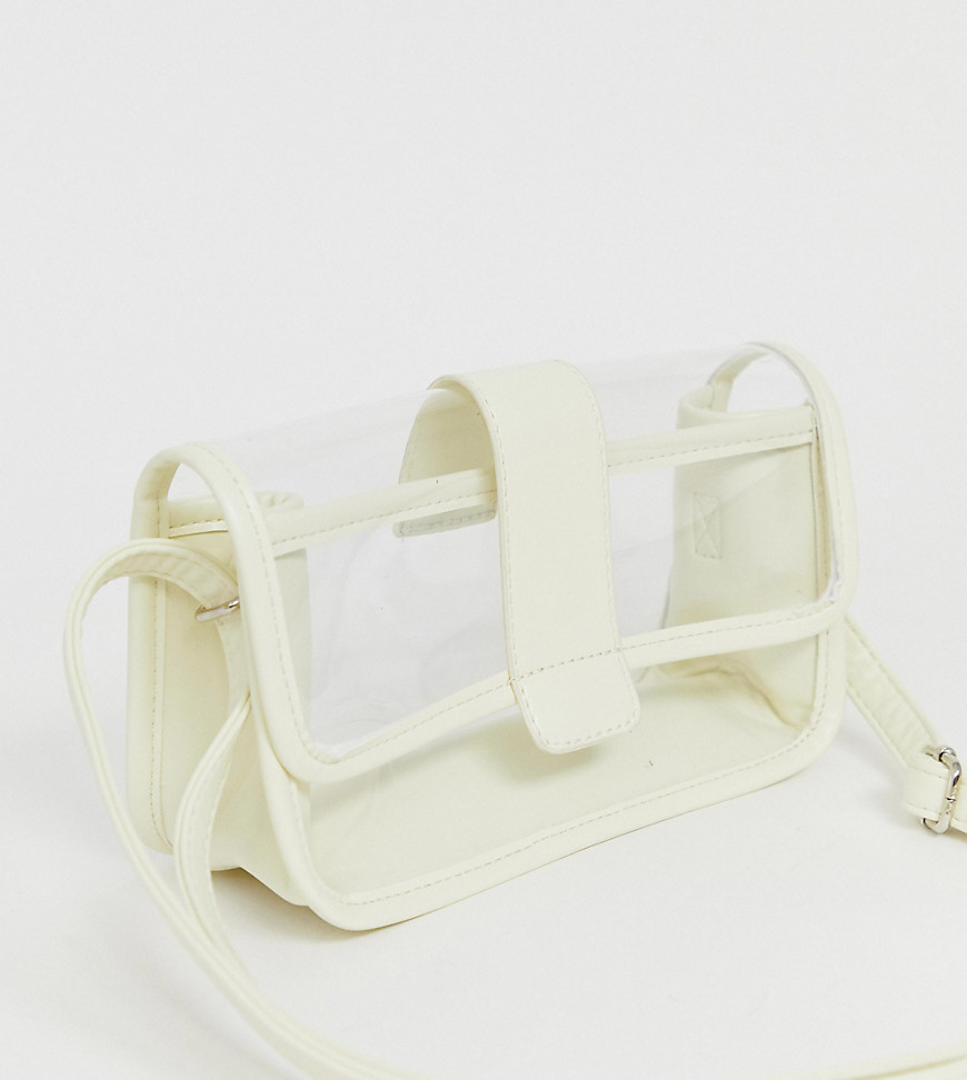 My Accessories London Exclusive clear panelled camera bag with cream trim