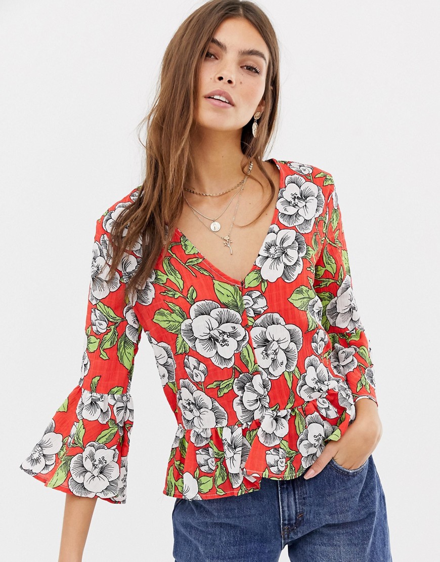 Glamorous floral shift top