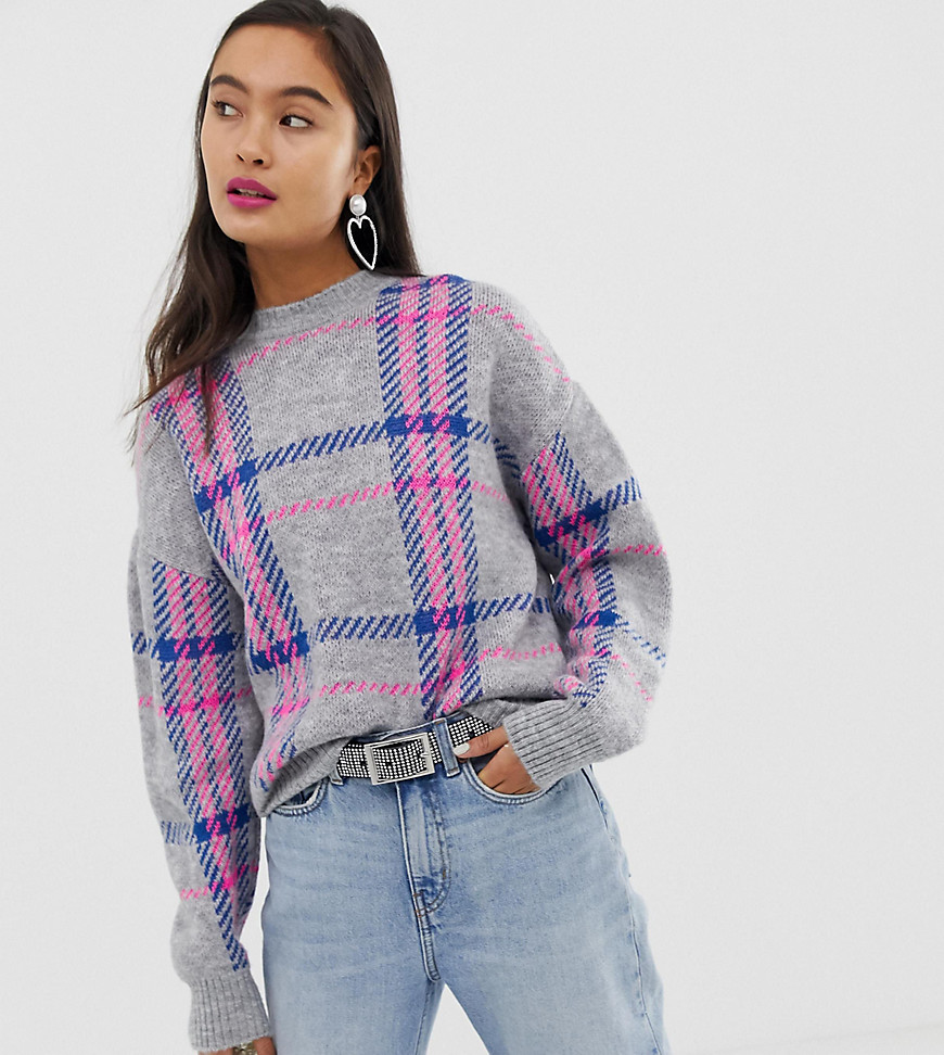 New Look jumper in neon check