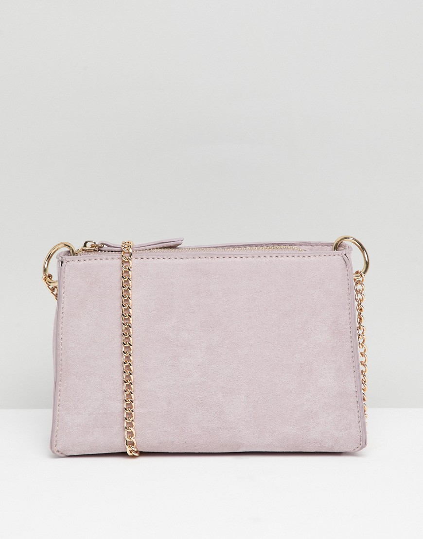 Accessorize Milly suedette cross body bag with gold chain