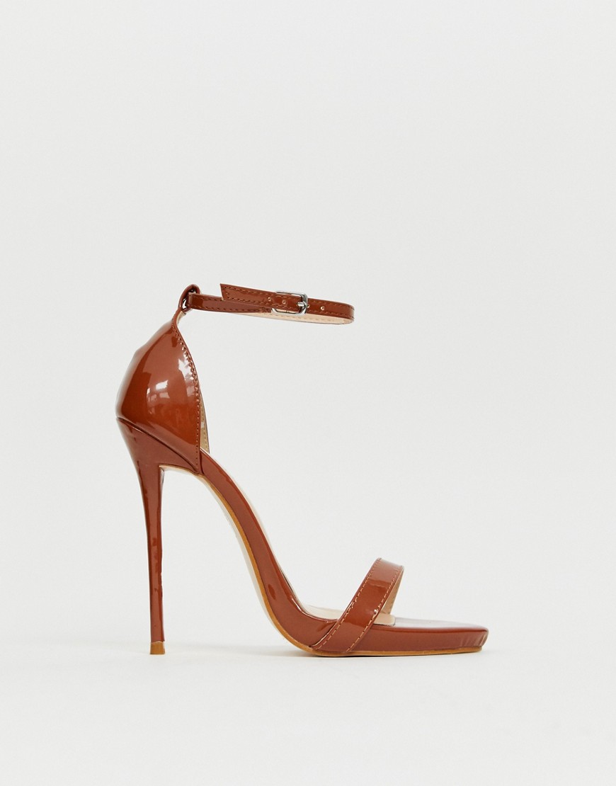 Simmi London Sheena Espresso barely there heeled sandals