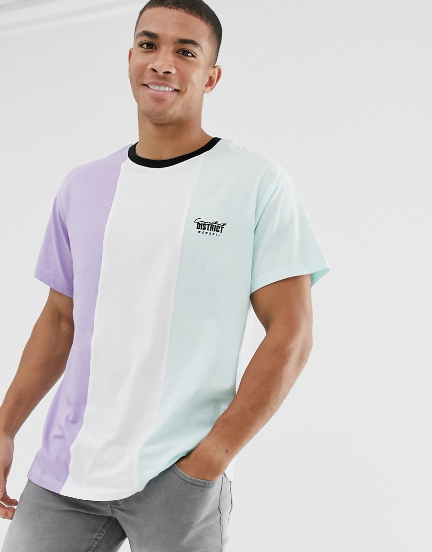 New Look t-shirt in lilac vertical stripe