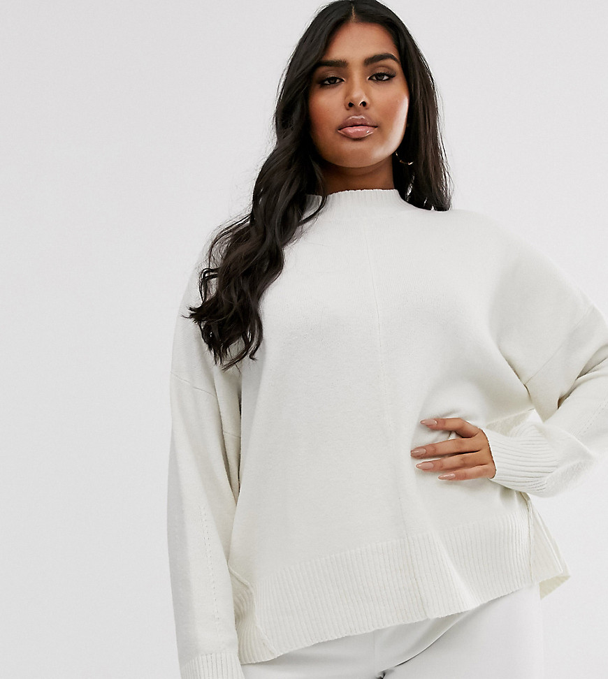 Micha Lounge Curve relaxed high neck jumper with seam detail