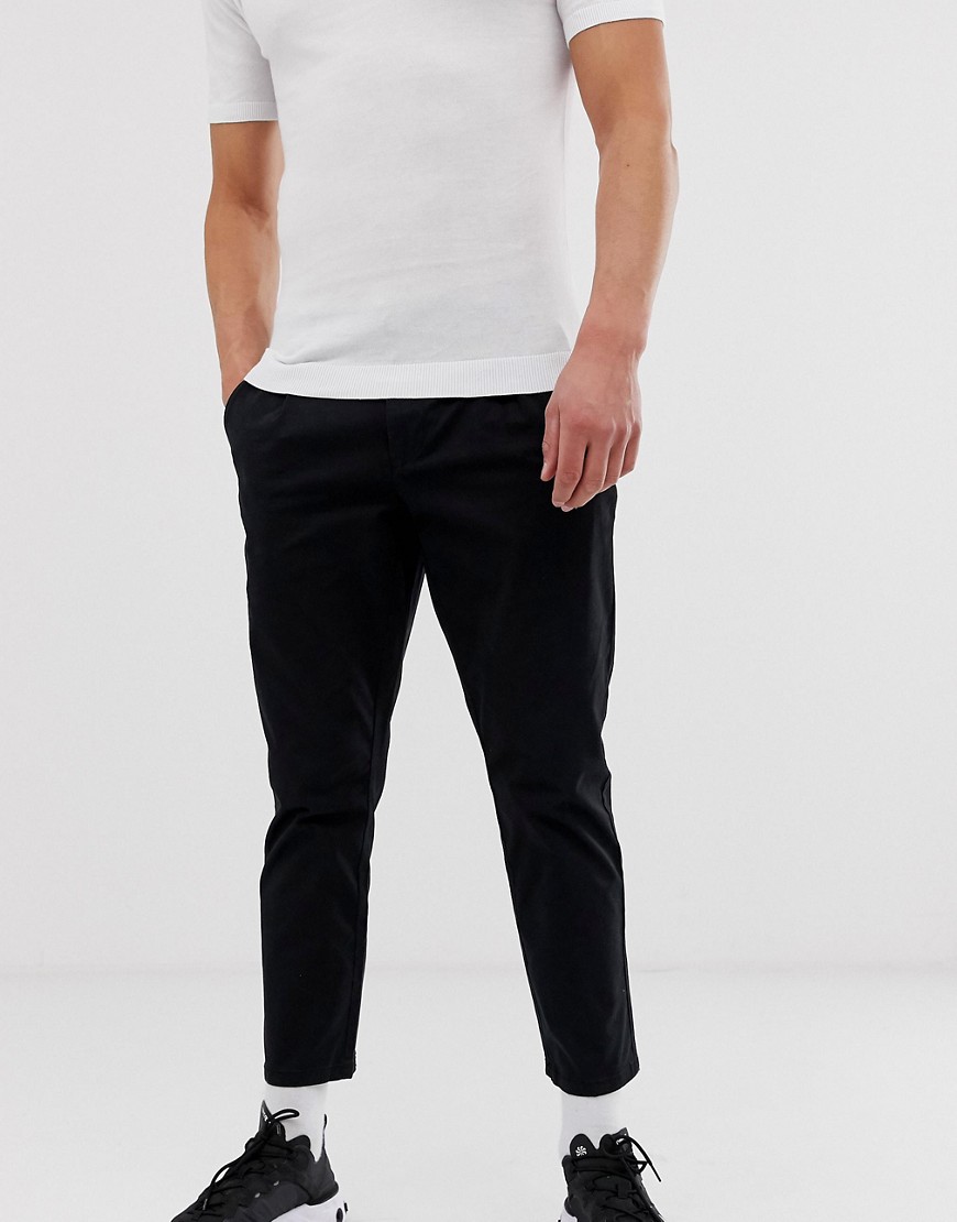 Only & Sons cropped chinos in black