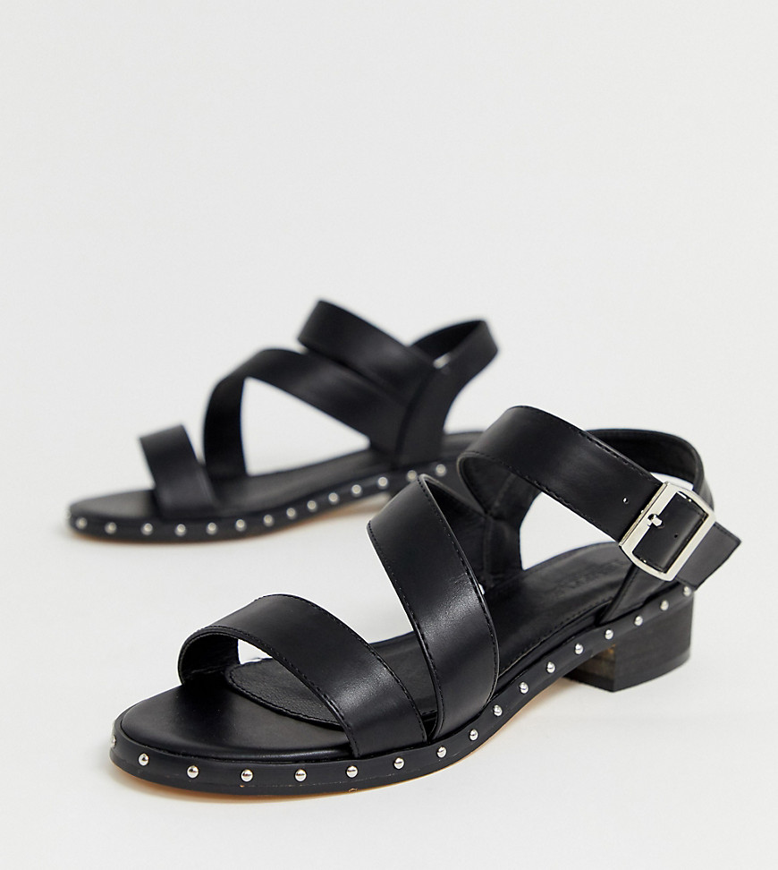 Truffle Collection wide fit asymmetric mid heel sandals