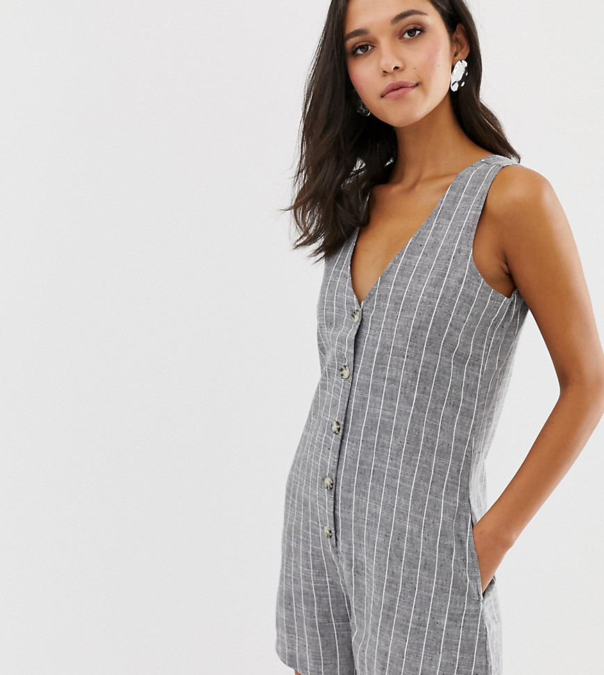 Native Youth playsuit in chambray stripe