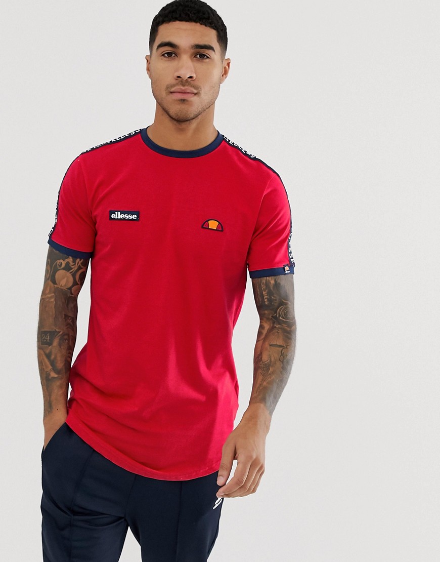 ellesse Fede t-shirt with logo taping in red