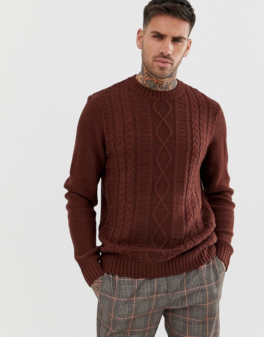 New Look cable knit jumper in rust