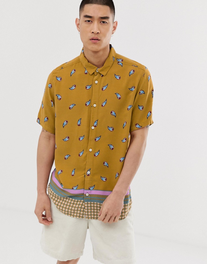 RVCA Lux short sleeve shirt in yellow