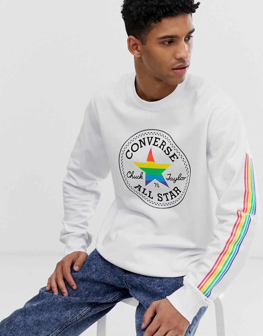 Converse Pride White And Rainbow Sweatshirt