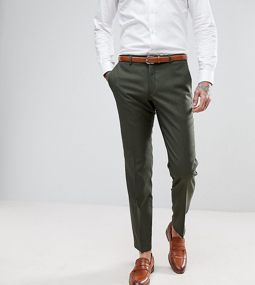 Heart & Dagger Skinny Suit Trousers - Khaki