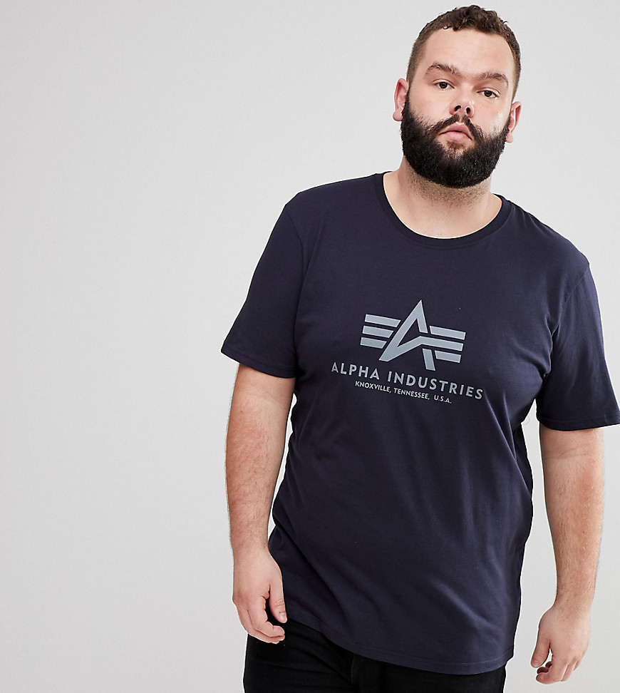 Alpha Industries Logo T-Shirt In Navy - Republic blue