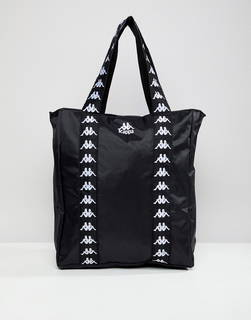 Kappa Authentic Anim tote with logo taping in black