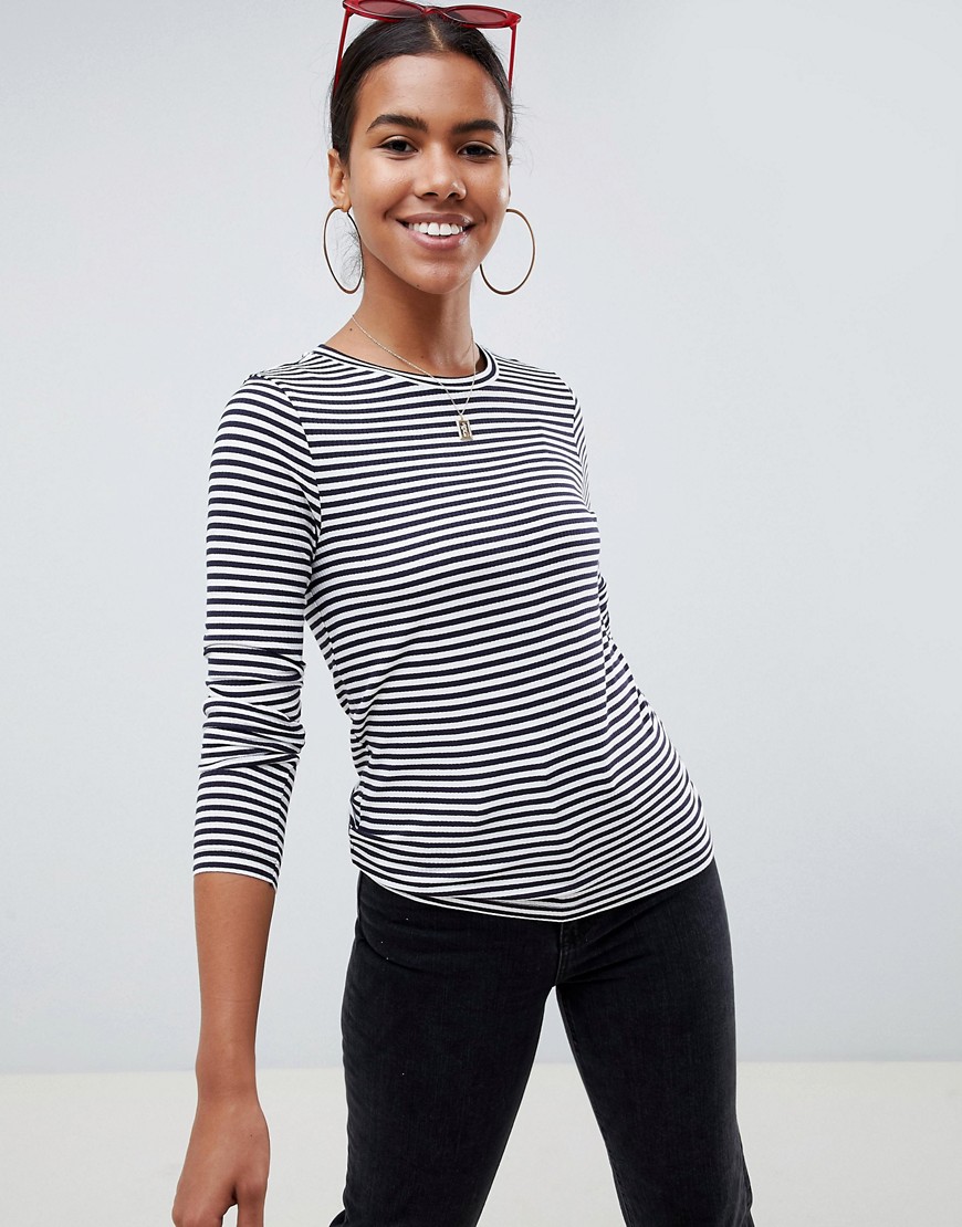 Noisy May high neck striped long sleeve top