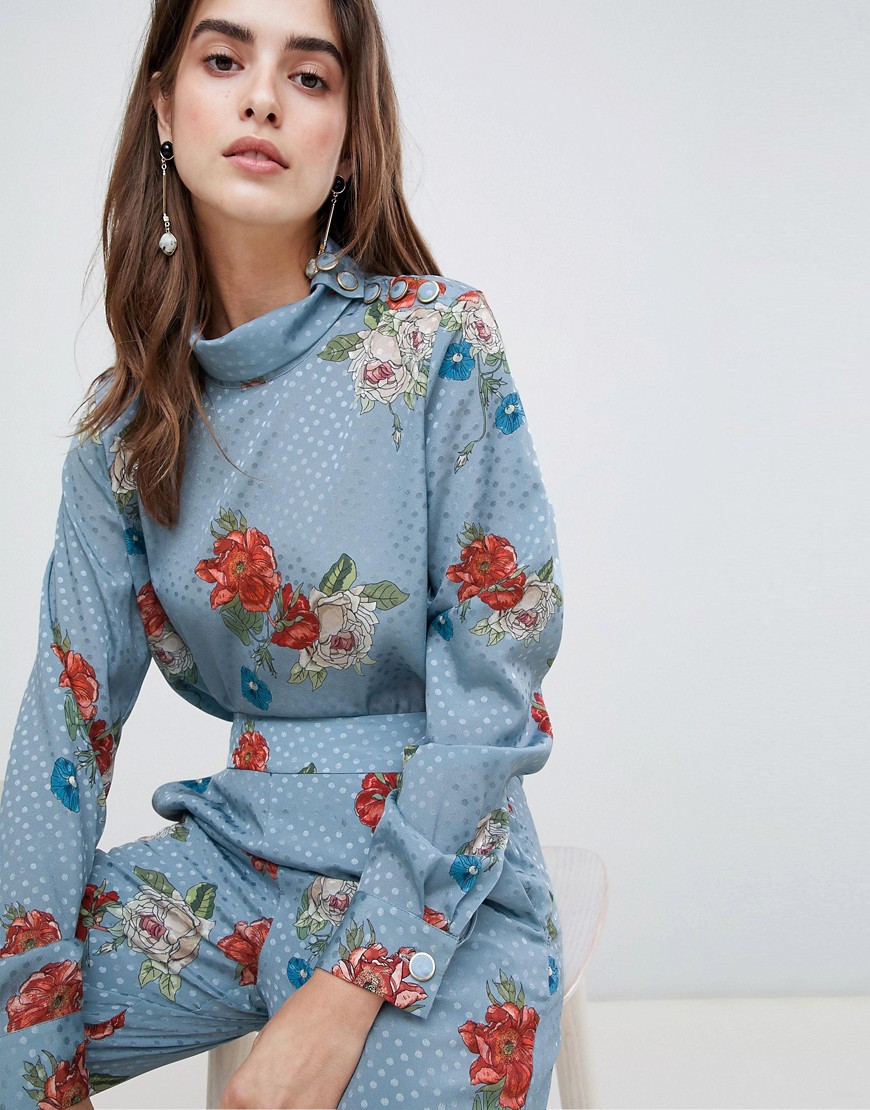 Блузка с цветочным принтом Gestuz Natacha - Синий 