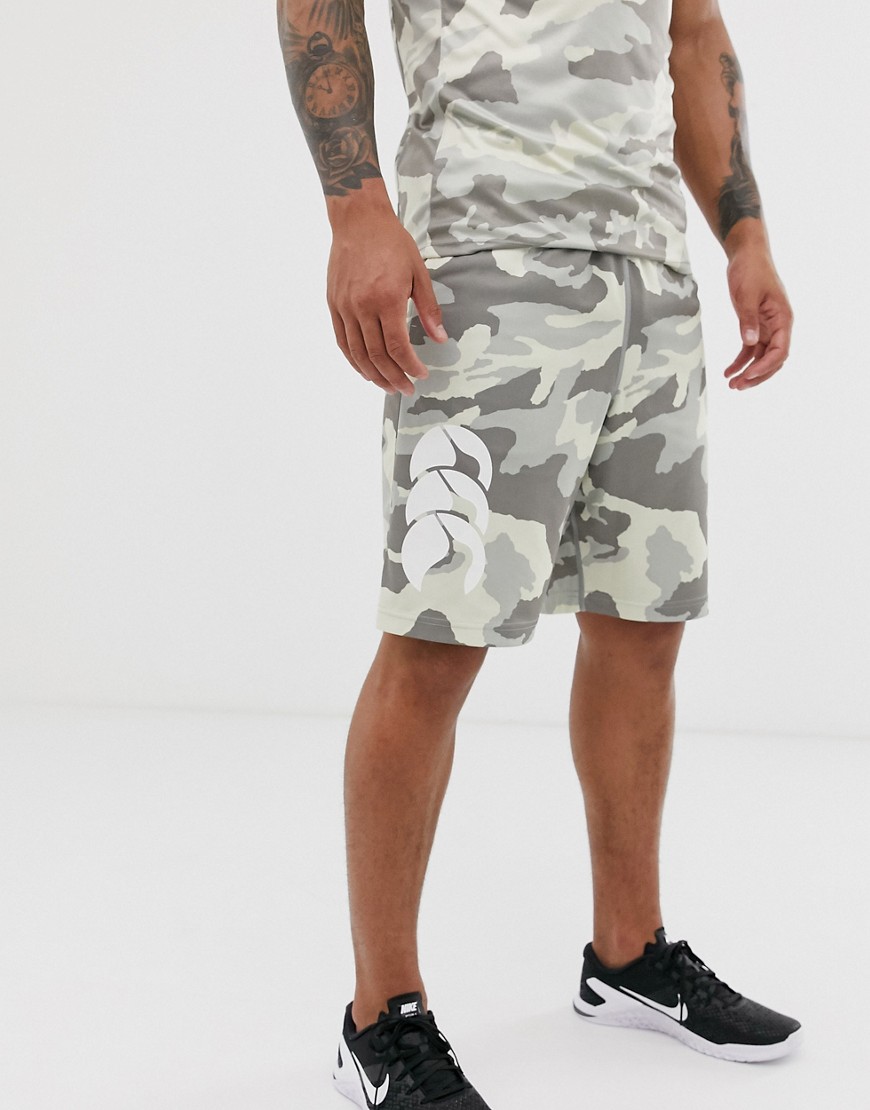 Canterbury Vapodri shorts in grey camo exclusive to ASOS