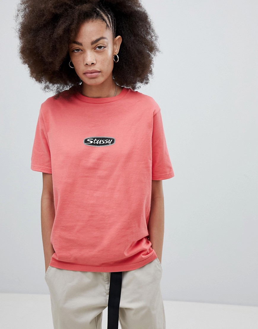 Stussy Relaxed Fit T-Shirt With Trucker Logo - Rose