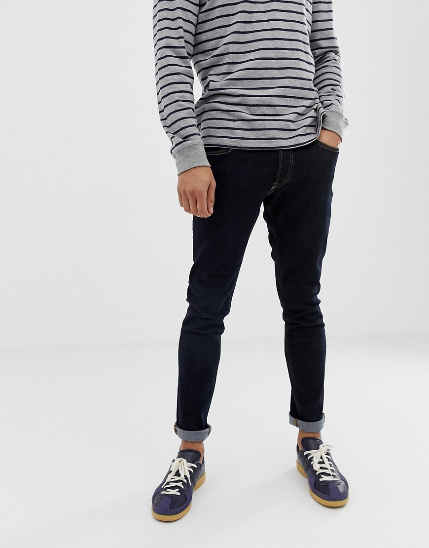 Jack & Jones slim fit jeans in dark wash with contrast stitching
