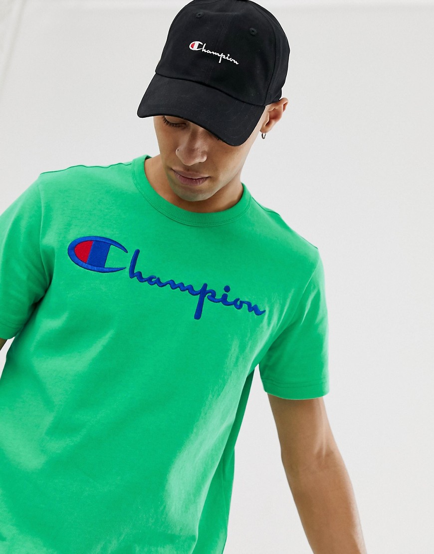 Champion t-shirt with large logo in green