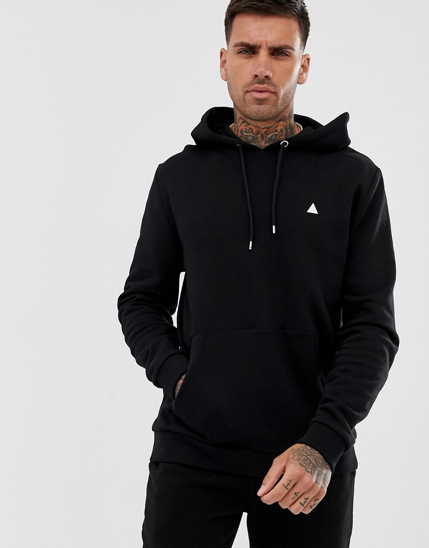 Asos Design Oversized Hoodie In Black With Triangle