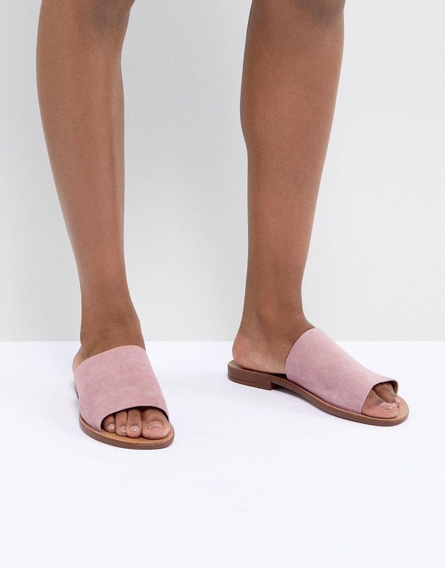 New Look Suede Flat Sliders - Pink