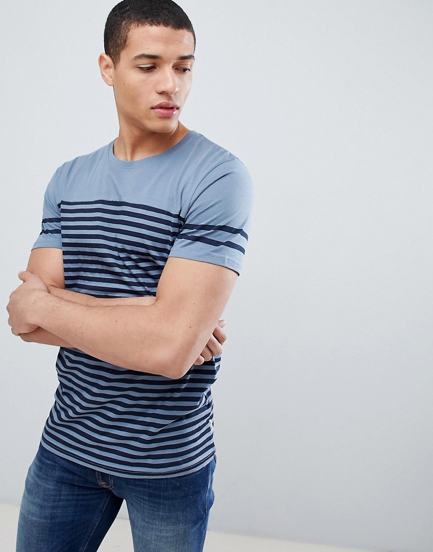 Only and Sons Stripe O Neck T-shirt - Blue mirage