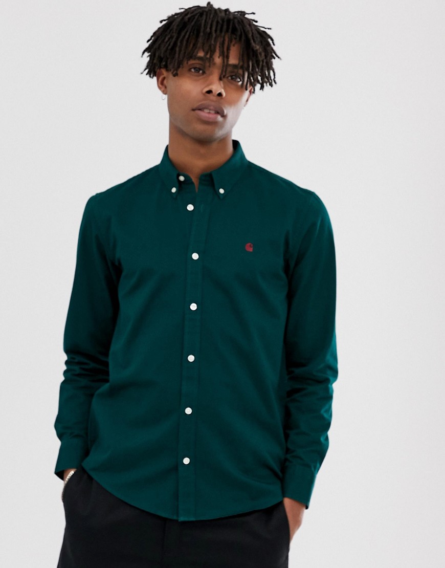 Carhartt WIP Madison long sleeve shirt in dark fir green