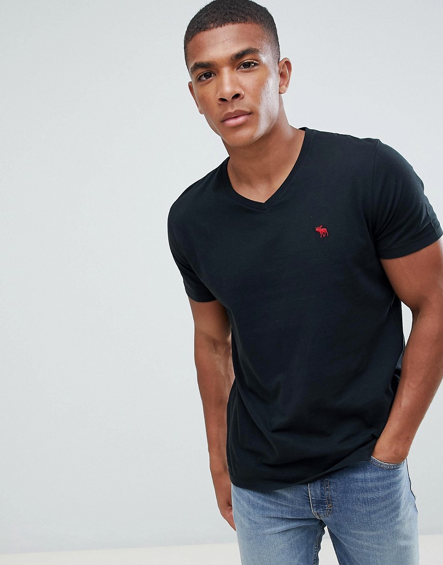 Abercrombie & Fitch Pop Icon v-neck t-shirt in black