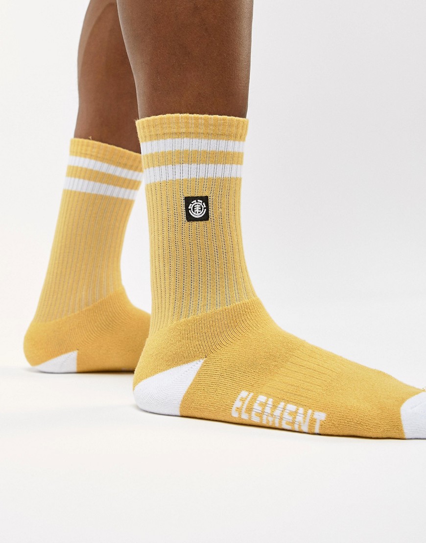 Element socks with small logo in yellow - Yellow