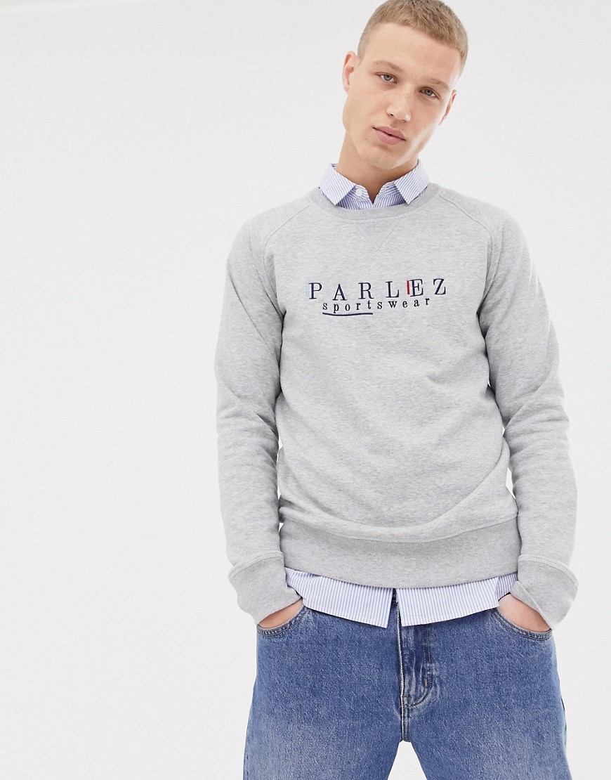 Parlez sweatshirt with embroidered sportswear chest logo in grey