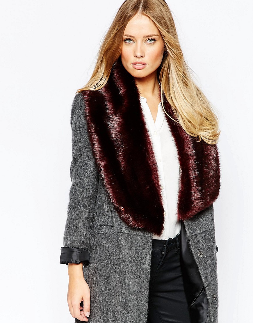 Ted Baker | Ted Baker Faux Fur Textured Long Scarf at ASOS