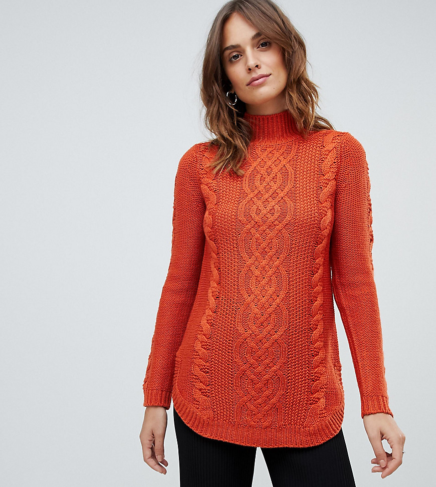 Oasis cable knit jumper in red