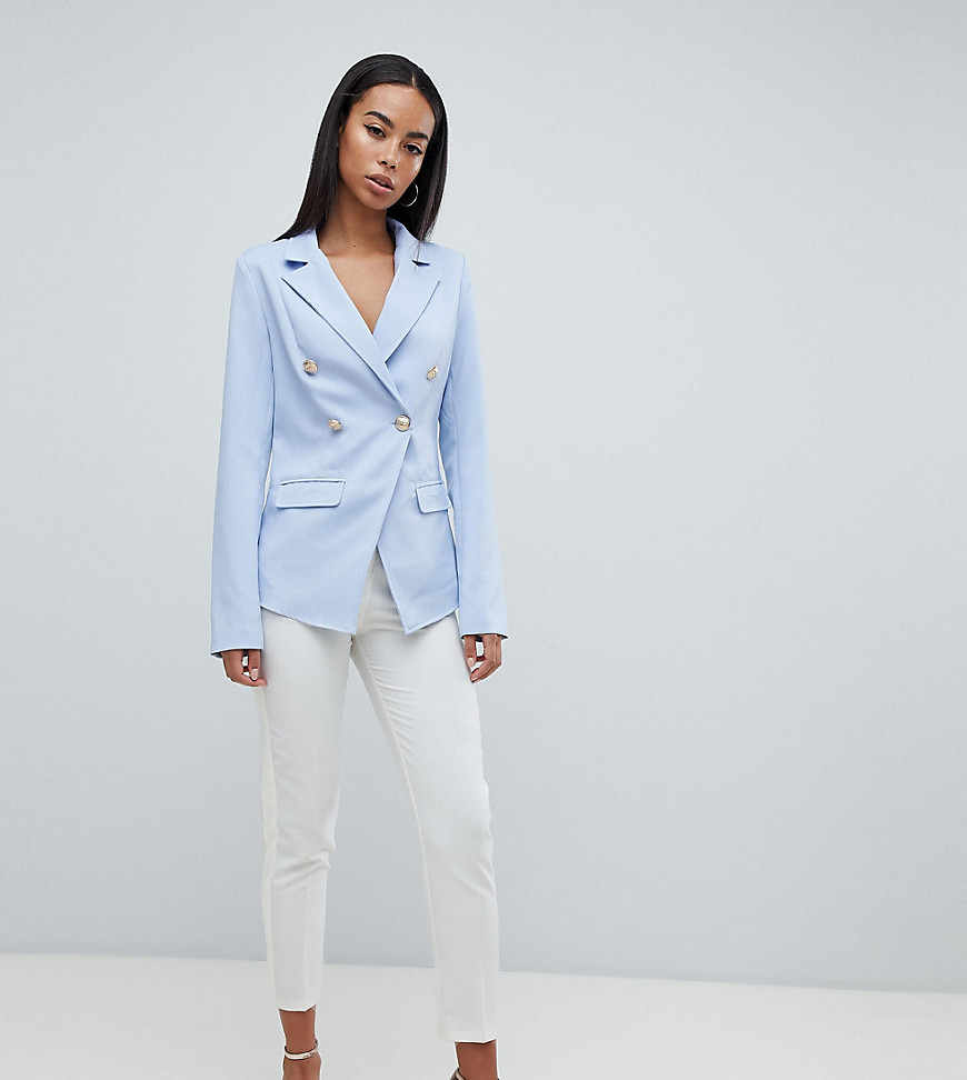 Missguided Tall Tailored Gold Button Blazer - Blue