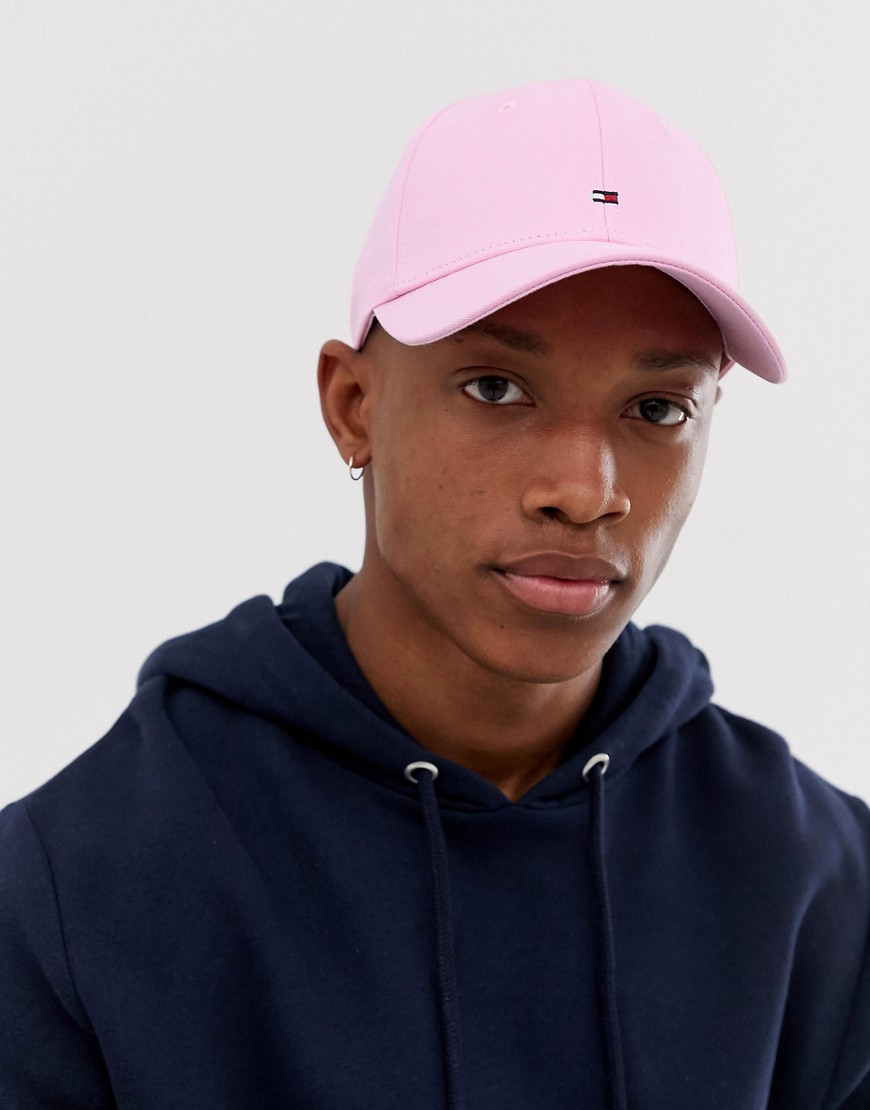 Tommy Hilfiger baseball cap with small flag logo in pink