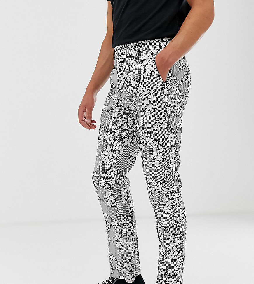 Heart & Dagger slim cropped smart trouser in textured floral