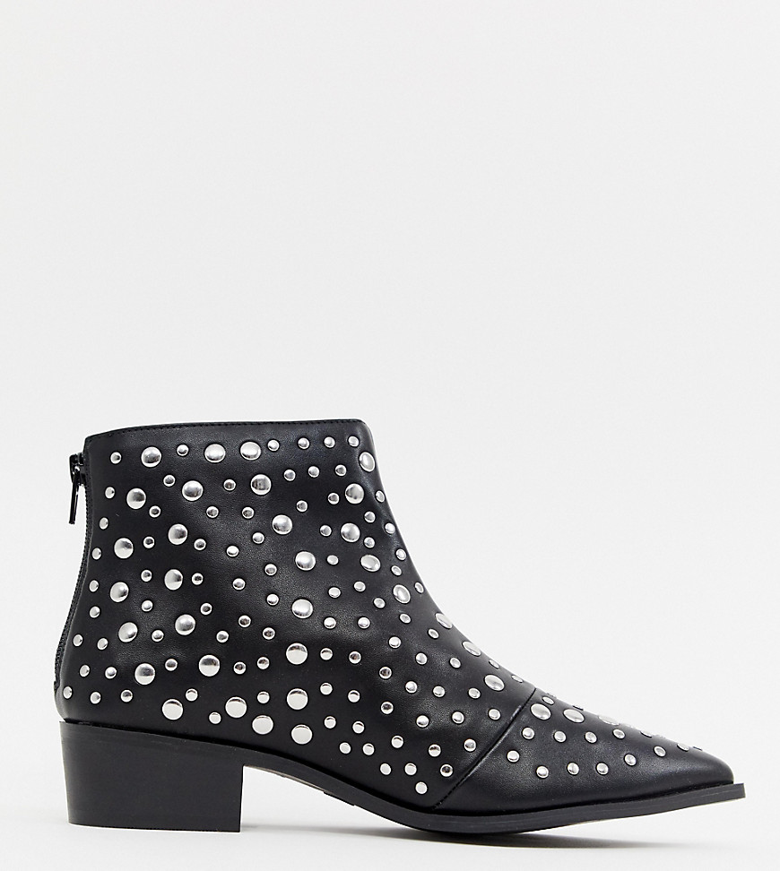 London Rebel Pointed Stud Ankle Boots