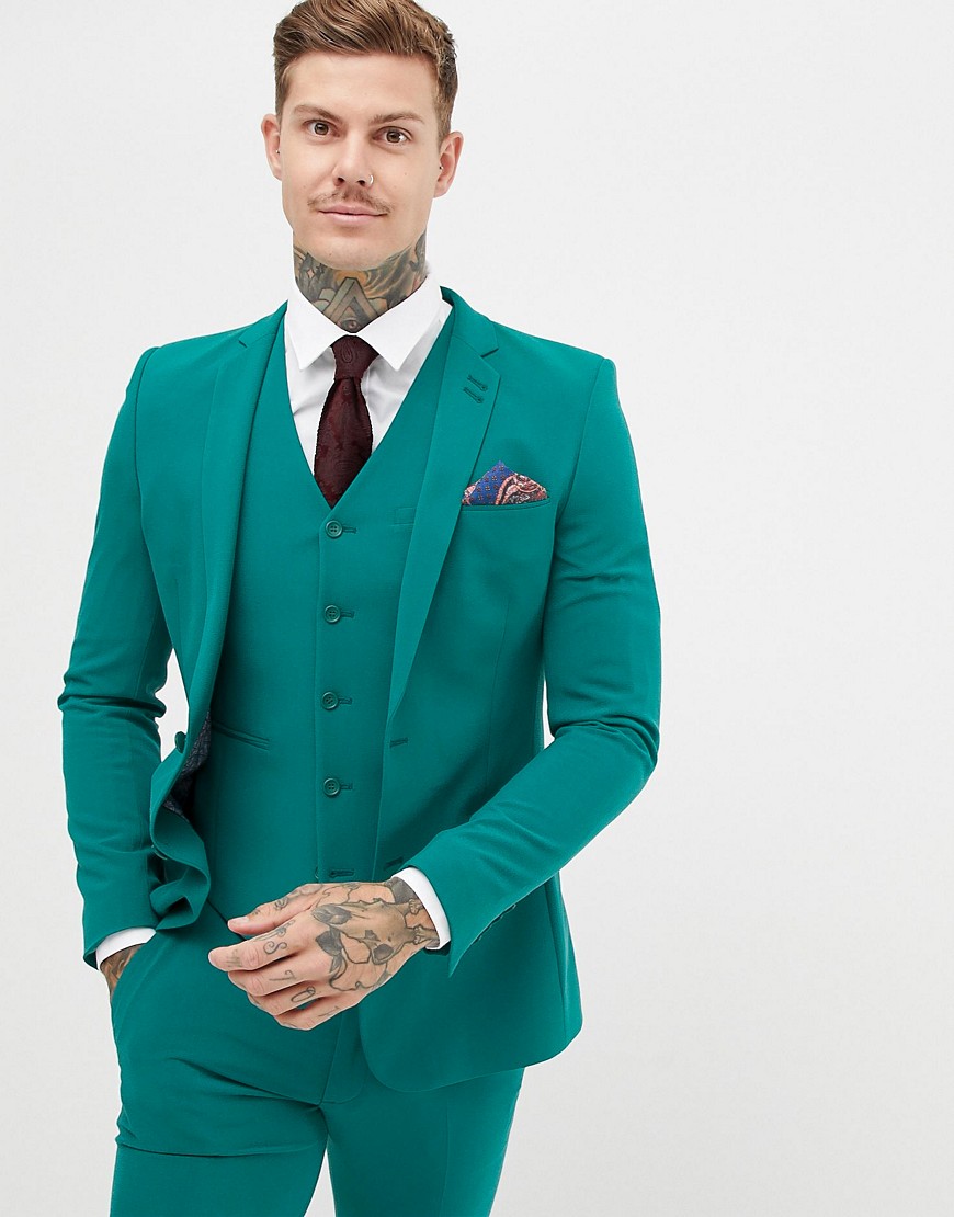 ASOS DESIGN super skinny suit jacket in green